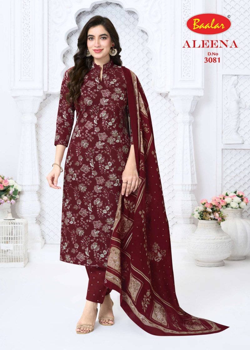 Aleena Vol 30 By Baalar Pure Cotton Printed Dress Material 